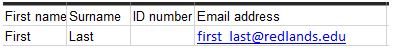 example of the excel