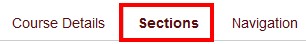 setting navigation with the sections tab highlighted